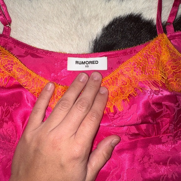 Rumored Fuchsia and Tangerine Lace Camisole - Picture 3 of 3